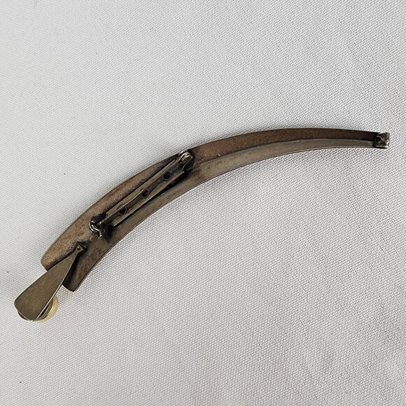 Vintage Martha Sturdy Silver Curved Ball Detail Brooch - Picture 7 of 8